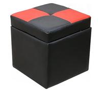SLGGPJBU Repose-pieds cube en cuir synthétique avec charnière sur le dessus, boîte de rangement pour siège simple