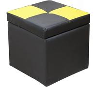 SLGGPJBU Repose-pieds cube en cuir synthétique avec charnière sur le dessus, boîte de rangement pour siège simple