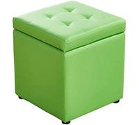 SLGGPJBU Repose-pieds cube en cuir synthétique - Banc de rangement - Coffre à jouets avec charnière sur le dessus