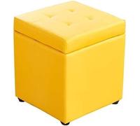 SLGGPJBU Repose-pieds cube en cuir synthétique - Banc de rangement - Coffre à jouets avec charnière sur le dessus