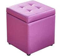 SLGGPJBU Repose-pieds cube en cuir synthétique - Banc de rangement - Coffre à jouets avec charnière sur le dessus