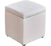 SLGGPJBU Repose-pieds cube en cuir synthétique - Banc de rangement - Coffre à jouets avec charnière sur le dessus