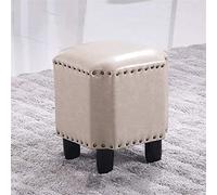 SLGGPJBU Repose-pieds cube rembourré en cuir ciré huilé Siège unique Tabouret de maquillage Banc à chaussures Max 200 kg