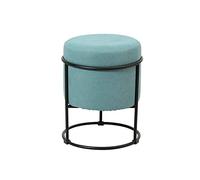 SLGGPJBU Repose-pieds en tissu de coton, tabouret bas avec trépied en acier inoxydable doré, bleu