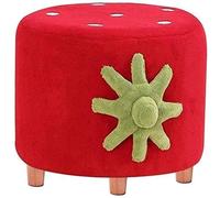 SLGGPJBU Repose-pieds ottoman avec pieds en bois doux compact rond rembourré - Tabouret de canapé bas - pour salon, chambre à coucher