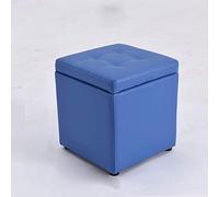 SLGGPJBU Repose-pieds ottoman en cuir, tabouret carré moderne minimaliste pour salon, canapé, tabourets en bois massif avec petit siège, antidérapant, imperméable, blanc