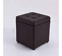 SLGGPJBU Repose-pieds ottoman en cuir, tabouret carré moderne minimaliste pour salon, canapé, tabourets en bois massif avec petit siège, antidérapant, imperméable, blanc
