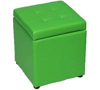 SLGGPJBU Repose-pieds pliable en cuir synthétique pour économiser de l'espace - Boîte cube pour s'asseoir et se reposer - Vert