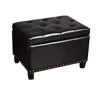 SLGGPJBU Repose-pieds, poufs et repose-pieds de rangement, banc de rangement, banc de canapé, siège, rangement en polyuréthane, design rétro à rivets stables, résistant à l'usure, 6 couleurs