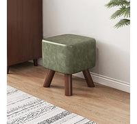 SLGGPJBU Repose-pieds pour pieds de repos, tabouret bas rembourré en bois, petit tabouret de canapé en cuir avec coussinets antidérapants, pour salon, chambre à coucher