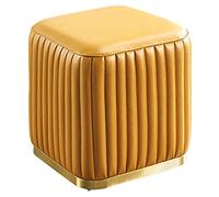 SLGGPJBU Repose-pieds pour pieds de repos - Tabouret rond bas d'intérieur - Cadre en bois massif - Rembourrage en éponge PU - Tabouret de maquillage - 6 couleurs, 2 tailles