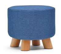 SLGGPJBU Repose-pieds pour salon - Tabouret rond - Simple et moderne - En bois massif - Design lavage et lavage - Banc à chaussures en coton - 28 x 28 x 25 cm
