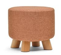 SLGGPJBU Repose-pieds pour salon - Tabouret rond - Simple et moderne - En bois massif - Design lavage et lavage - Banc à chaussures en coton - 28 x 28 x 25 cm