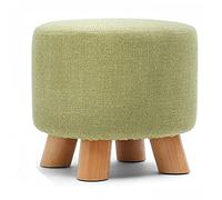 SLGGPJBU Repose-pieds pour salon - Tabouret rond - Simple et moderne - En bois massif - Design lavage et lavage - Banc à chaussures en coton - 28 x 28 x 25 cm