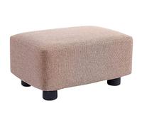 SLGGPJBU Repose-pieds rectangulaire en lin et coton de 38 cm, avec housse de tabouret amovible et lavable, assise rembourrée empilable, repose-pieds de canapé, marron foncé, 39,4 x 25,6 cm