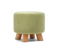 SLGGPJBU Repose-pieds rond avec pieds stables en bois - Repose-pieds en lin moderne - Amovible - Couleur grille