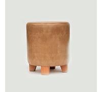 SLGGPJBU Repose-pieds rond en bois avec pieds pour chambre à coucher, tabouret pour salon, coiffeuse, tabouret, marron, 29 x 29 x 35 cm