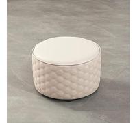 SLGGPJBU Repose-pieds rond en cuir pour le salon, la cuisine, la chambre à coucher, le balcon, marron - 32 x 21 cm