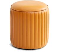 SLGGPJBU Repose-pieds rond moderne en similicuir rembourré - Tabouret bas sous table dans le salon ou la chambre à coucher - Pieds antidérapants silencieux - Grande capacité de charge - Plusieurs