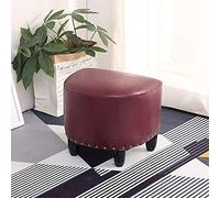 SLGGPJBU Repose-Pieds Tabouret Pieds Courts Tabouret PU Cuir Tissu Pliant Rangement Éponge Plus épaisse, Salon Chambre à Coucher, Moderne Marron