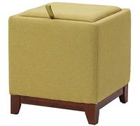 SLGGPJBU S Tabouret avec rangement, repose-pieds carré, repose-pieds rembourré doux, pieds en bois massif, canapé, table basse, repose-pieds