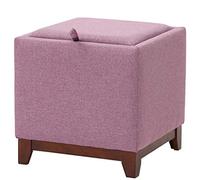SLGGPJBU Tabouret avec rangement, repose-pieds carré, repose-pieds rembourré doux, pieds en bois massif, canapé, table basse, repose-pieds
