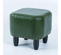 SLGGPJBU Tabouret carré en cuir PU petite table basse avec cadre en bois massif robuste design rétro rivets pour salon chambre à coucher chambre d'enfants support 150