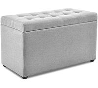 SLGGPJBU Tabouret de rangement, repose-pieds en bois, pouf d'extérieur portable, pour salon, chambre à coucher, petit espace, jaune