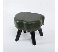 SLGGPJBU Tabouret moderne - Pieds en bois massif, petit repose-pieds en similicuir rembourré personnalisé pour salon, 30 cm de haut, rouge