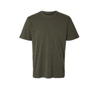Slhaspen Slub SS SS T-Shirt à col Rond pour Homme, Marron, S