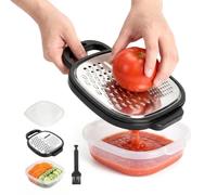 SLIAXINT Rapeuse Legume Inclus Récipient Brosse de nettoyage rape | legume fromage manuelle râpe fromage carotte rappeur carottes coupe legumes manuel Utilisé pour cuisine pâtisserie salades