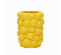 SLIAXINT Vase céramique à Citrons Petit Vase Deco Table Decoration méditerranée 15×11.5cm décoration Citron Rond Pot de Fleurs pour Fleurs Fraîches ou Faux Fleur Deco Salon Chambre