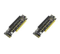 Sliccoom 2X Adaptateur PCIe Double NVMe, PCIe 4.0 X16 vers Double NVMe et 1x Plus Adaptateur PCIe X16 (Signal X8) pour Adaptateur SSD M.2 NVMe