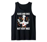 Slice and Dice Not Very Nice Funny Chef Goose Cooking Humour Débardeur