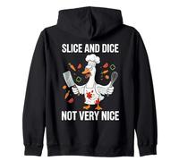 Slice and Dice Not Very Nice Funny Chef Goose Cooking Humour Sweat à Capuche