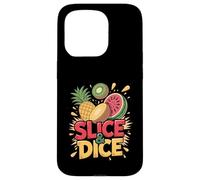 Slice Dice Ananas Kiwi Pastèque Amusant Coque pour iPhone 15 Pro