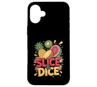 Slice Dice Ananas Kiwi Pastèque Amusant Coque pour iPhone 16 Plus