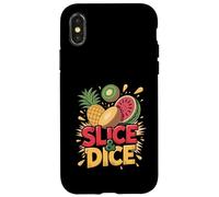 Slice Dice Ananas Kiwi Pastèque Amusant Coque pour iPhone X/XS