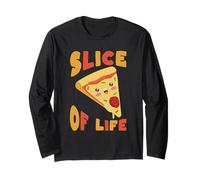 Slice of Life Cute Pizza Pun Humour Food Lover Manche Longue