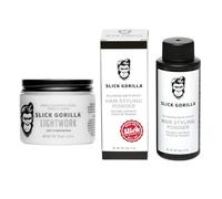 Slick Gorilla Pack Coiffure Hommes - Argile Mate 75 ml & Poudre Coiffante 20 ml, Finition Mate, Tenue Flexible, Volume & Texture Instantanés