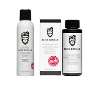 Slick Gorilla Pack Coiffure Hommes - Spray Finition 200 ml & Poudre Coiffante 20 g, Finition Mate & Tenue Légère à Moyenne