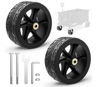 SLIDBEAT Roues de Remplacement Tout Terrain, 2 Roues avec Roulements à Billes Métalliques, Compatibles Chariots Pliables TC1-200-7x2.5 et SLB-W02, Installation Facile avec Outils Inclus