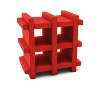 SLIDE bibliothèque MY BOOK 3X3 (Rouge - Polyéthylène)