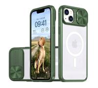 Slide Camera Lens Acrylic Cover,Magsafe Magnetic,Wireless Charging Case,Iphone 15,14 Plus,13,12,11 Pro Max,Poly X,S,7,8.Army Green.For Iphone 11