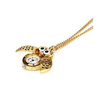 Slide Long Retro Analog Watch Owl Pendentif Collier Hommes Montre Femme, doré, taille unique