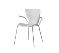 SLIDE set de 2 chaises avec accoudoirs GLORIA (Blanc - polypropylène et acier)