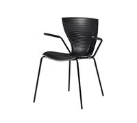 SLIDE set de 2 chaises avec accoudoirs GLORIA (Noir - polypropylène et acier)