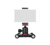 Slider de Caméra avec Rotule et Pince pour Téléphone, Chariot de Table à 4 Roues, Patin Manuel avec Panorama à 360