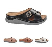 Sliders Chaussures légères pour femme Style rétro Boucle Crochet Décoration Fond souple Pente avec bout ouvert Solide Antidérapant Respirant Pantoufles Quotidien Shopping Vacances Plage Marche Camping