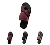 Sliders d'été tendance pour femme - Fond plat - Motif croix - Couleur unie - Antidérapant - Fond souple - Pour l'extérieur, la plage, les voyages, la randonnée, le camping - Légères et respirantes